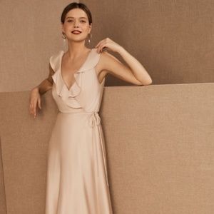 Tansy Satin Charmeuse Maxi Dress in Oyster